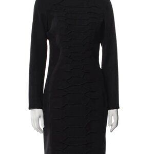 Cedric Charlier Black Long Sleeve Crewneck Sheath Dress Sz M NWT